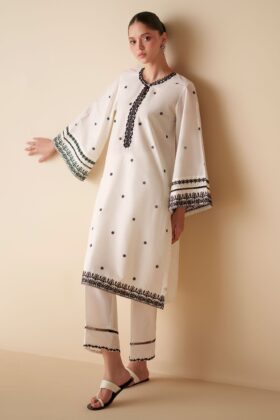 Lunar Ivory Embroidered Cambric Shirt